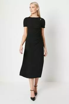 Платье миди со сборками спереди Debenhams, черный
