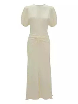 Платье миди со сборками VICTORIA BECKHAM, нейтральный