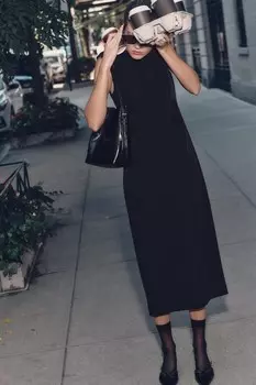 Платье миди со сборкой ZARA, черный
