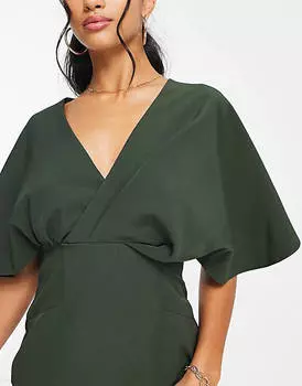 Платье миди со складками ASOS DESIGN Petite