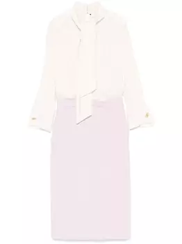 Платье миди со складками Elisabetta Franchi, нейтральный