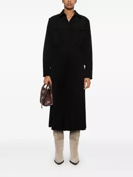 Платье миди со складками Ermanno Scervino, черный