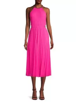 Платье миди со складками и вырезами Michael Kors, цвет Cerise