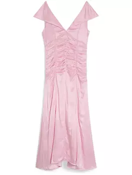 Платье миди со складками Jil Sander, розовый