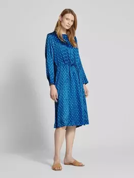 Платье миди со складками модель «Фиона» LOLLYS LAUNDRY, синий