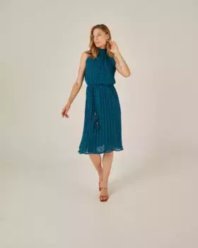 Платье миди со складками Niza, тёмно-синий