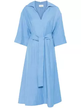 Платье миди со складками P.A.R.O.S.H., синий