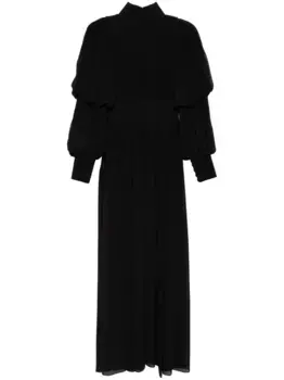Платье миди со складками Saiid Kobeisy, черный