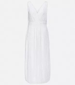 Платье миди со складками VINCE, белый