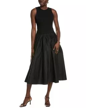 Платье-миди со спинкой-борцовкой от TOCCIN Clara, черный