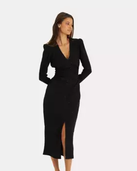 Платье миди со стразами Alma en Pena, черный