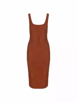 Платье миди со стразами Fantasia Sandro, коричневый