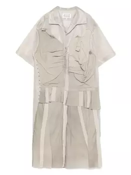 Платье миди со вставками Maison Margiela, нейтральный