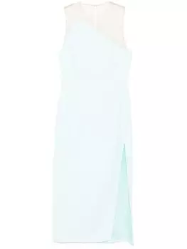 Платье миди со вставкой из тюля David Koma, синий