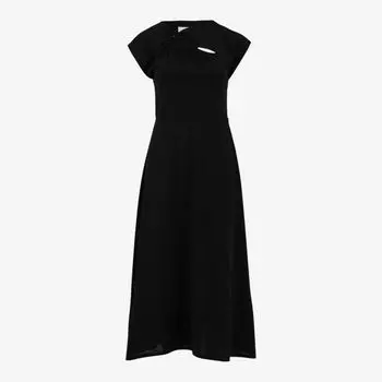 Платье миди стандартного кроя из эластичной ткани с вырезами Leem, черный