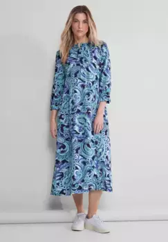 Платье миди STREET ONE из вискозы, цвет морской волны