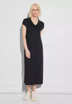 Платье миди STREET ONE, однотонное, черный