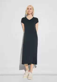 Платье миди STREET ONE, однотонное, зеленый