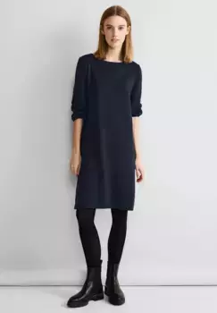 Платье миди STREET ONE с круглым вырезом, синий