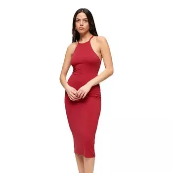 Платье миди Superdry Back Jersey Sleeveless, красный
