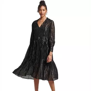 Платье миди Superdry Studios Tiered, черный
