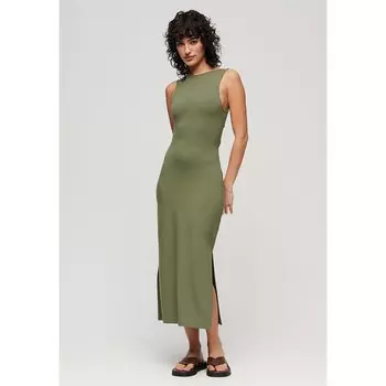 Платье миди Superdry Twist Back, зеленый