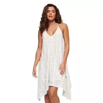 Платье миди Superdry Vintage All Lace Sleeveless, бежевый