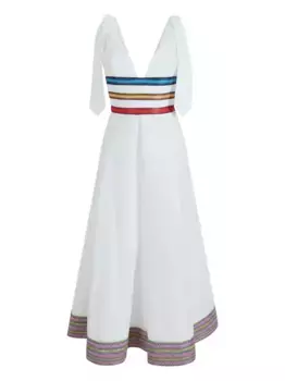 Платье миди Tie Another Day Rosie Assoulin, белый