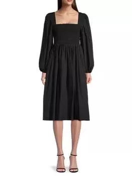 Платье-миди Toccin с присборенным лифом, jet