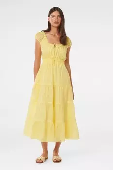 Платье миди Тоскана с декоративной отделкой Forever New, желтый