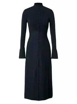 Платье миди трапециевидной формы из крепового трикотажа Core Scanlan Theodore, нави