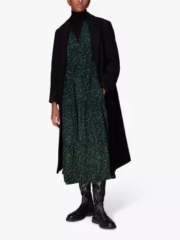 Платье миди-трапеция с анималистичным принтом Whistles, зеленый/разноцветный