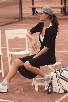 Платье-миди трикотажное Varley Malia, черный