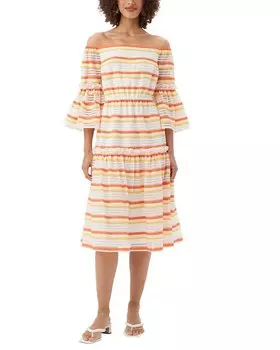 Платье-миди Trina Turk Desire из смесового шелка, оранжевый