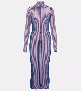 Платье миди trompe l'oeil Jean Paul Gaultier, фиолетовый