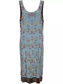 Платье миди Tropicbird Duo BODE, синий