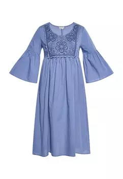 Платье миди Usha Dress, синий деним