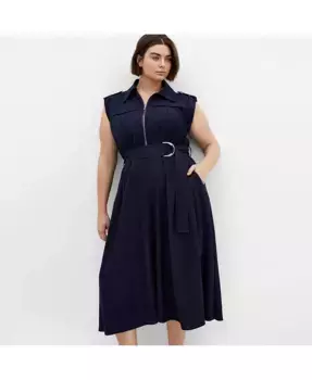 Платье миди утилитарного кроя больших размеров CITY CHIC, синий