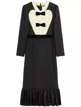 Платье миди Valentino Garavani с бантом, черный