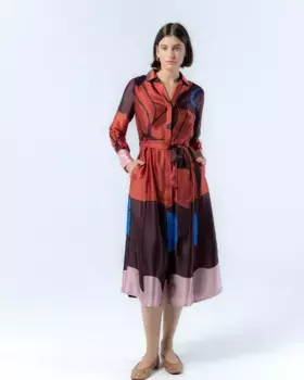 Платье миди Valeria с абстрактным принтом Niza, цвет Multicolor