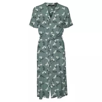 Платье миди Vero Moda Vica Short Sleeve, зеленый