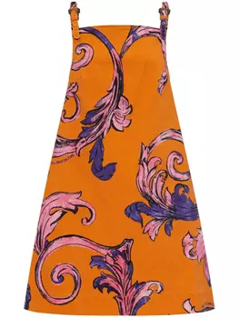 Платье-миди Versace Jeans Couture трапециевидной формы, оранжевый