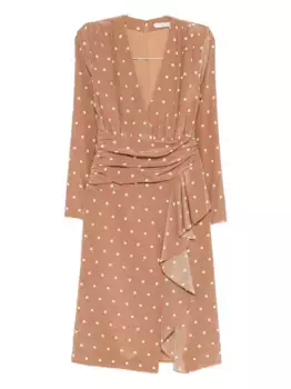 Платье миди в горох Alessandra Rich, коричневый