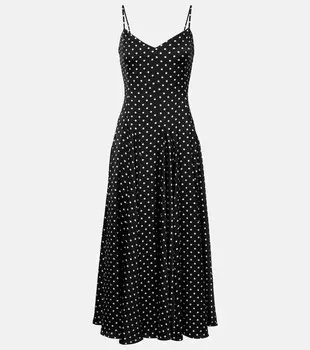 Платье миди в горошек Polo Ralph Lauren, 1929 Polka Dot Black/White