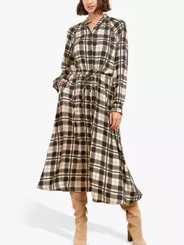 Платье миди в клетку Baukjen Tilda Heritage, кремовое