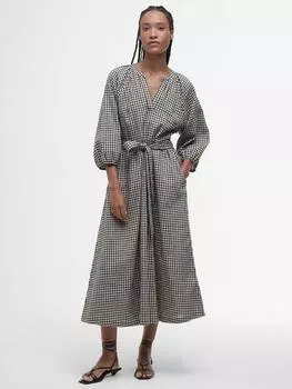 Платье миди в клетку от сури Barbour, цвет Dark Navy/Light Sand