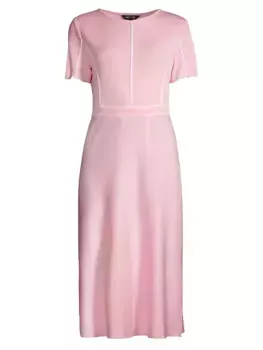 Платье-миди в контрастную полоску Misook, белый