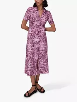 Платье миди в крапинку Whistles Rowan Hyena, розовый