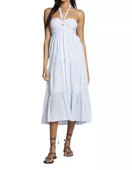 Платье миди в небесную клетку Camden Saltwater Luxe