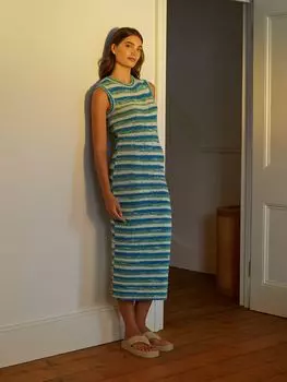 Платье-миди в полоску Albaray, синее